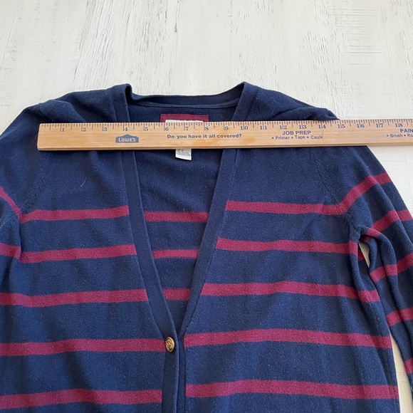 I Love H81 Women’s Cardigan Blue/Maroon Medium Wool Blend Runs Small - Picture 5 of 6